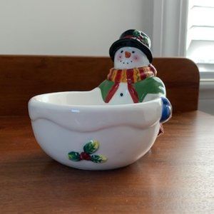 Susan Winget Snowman Dish